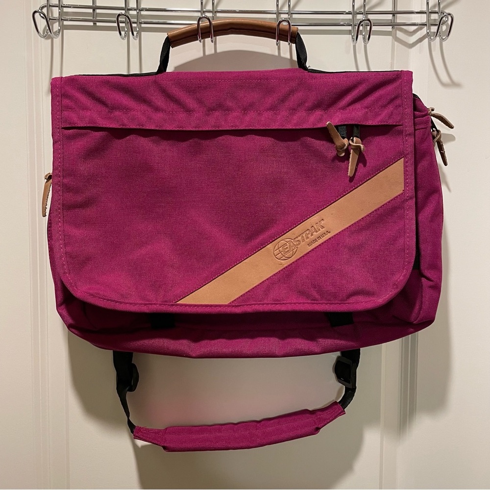 Vintage Eastpak Satchel Bag College Leather Heavy Duty  Made In USA